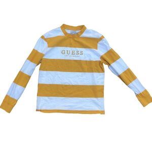 STRIPED Guess Shirt Large Horizontal Stripe Yellow